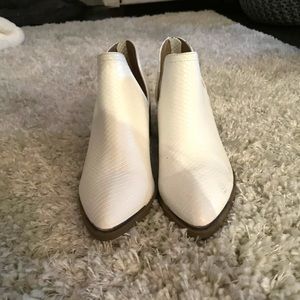 White ankle booties